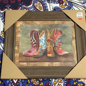 Glittery cowboy boy wall art never used